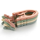 4 PCS Portable Folding Clothes Hangers with 8 Hanger Clips for Scarves Suit S1D2