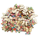 100Pcs/lot Mixed Bulk 2 Holes Butterfly Wooden Sewing Buttons Scrapbooking