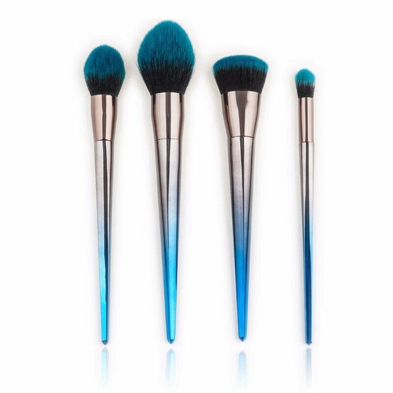 7 Gradient Blue Black Diamond Handle Makeup Brush Set Diamond Shaped Flame  G2G2