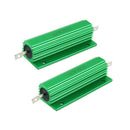 100W 25 Ohm Green Aluminum Housed Wirewound Resistors 2 Pcs G3W3