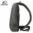 Kingsons USB Chest Bag Men Crossbody Bags Small Shoulder Bag For Male Bicyc Z2Y3