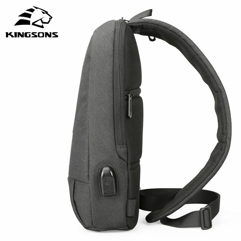 Kingsons USB Chest Bag Men Crossbody Bags Small Shoulder Bag For Male Bicyc Z2Y3