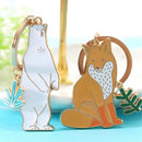 1pc Cute Animal Keychain Black Cat Bear Fox KeyChain Pet Jewelry Key`Accessor3cd