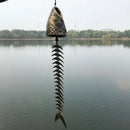 Fishbone Wind Chime Nautical Home Garden Decor Solid Iron Construction