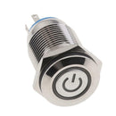 2x 16mm 12V LED Latching Push Button Power Switch Stainless Steel Waterproof