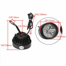 2x DC12-80V Motorcycle E-Bike Front 4 LED Headlight High Power Fog Light Lamp