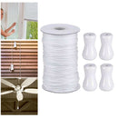 White Braided Lift Shade Cord Wood Pendant for Aluminum Blind Shade