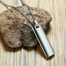 Stainless Steel Carved Cross Lord's Prayer Dog Tag Pendant Necklace For Men