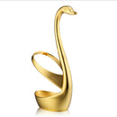 Swan Statue Cutlery Holder Fork Coffee Spoon Storage Organizer Golden