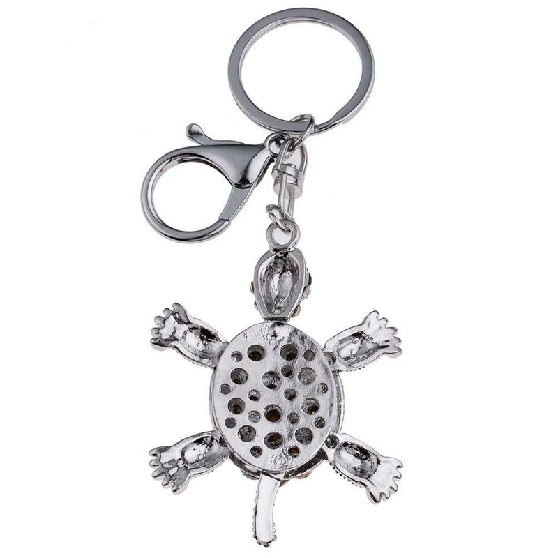 Crystal Tortoise Keychain Women Backpack Pendant Cute Key Ring Jewelry Gift A