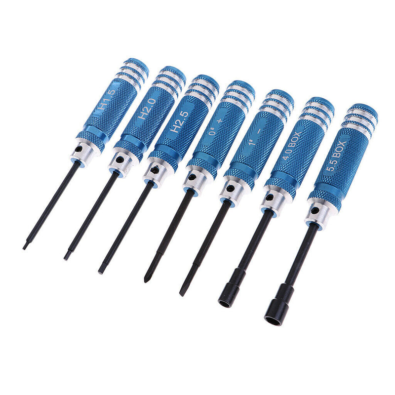 7 Pieces High Quality Screwdriver Set Screw Drivers Phillips Screwdriver Blue