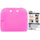 Rubber Silicone Case Cover Clear Screen Protector for Nintendo 2DS (Pink)