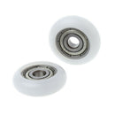 10Pcs Nylon Plastic Carbon Steel Bearing Pulley Wheel Embedded Groove 5x23x7.3mm