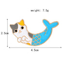 Blue Cat Fish Fishtail Animal Brooch Lucky Mermaid Badge Enamel Denim Leath V7J3