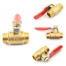 G1/4 Pipe Male to Male Thread Brass Ball Valve Hose Connector Switch Gk
