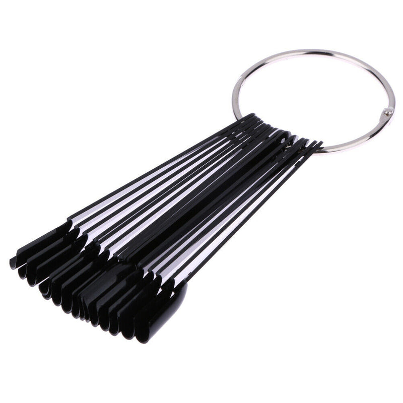 50pcs False Nail Art Polish Practice Tips Salon Display Stick Card (Black)