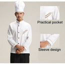 Chef Clothing Jacket Coat Restaurant Cook Uniform Long Sleeves M