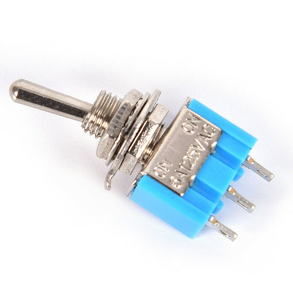 10Pcs Blue MTS-102 3-Pin 6MM Mini SPDT ON-ON 6A 125VAC Toggle Switches  Z Ew