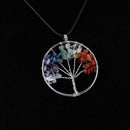 Natural Gravel Life Tree Necklace Pendant Colorful Gem Sweater Chain