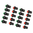 20 Pcs 1.2inch Thread Green & Red Cap SPST Latching Type Push Button Switch P7X9