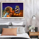 Little Girl Round Diamond Painting Mosaic Kits DIY Rhinestone Beaded Craft