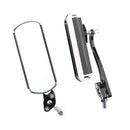 Pair LH&RH Custom Aluminum Black Rectangle Motorcycle Side Rear View Mirrors