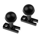 2Pcs Black 1.6" x 0.6" Base Adapter with 1" Ball For Underwater Diving