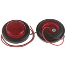 2Pcs Red 2 inch 7 LED Round Side Marker Clearance Light FOR Truck Trailer Cam Gw