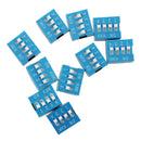 10 Pcs 2 Row 8 Pin 4P Positions 2.54mm Pitch DIP Switch Blue