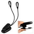 Flexible 2 Dual Arm Clip On LED Light  Book Reading Tablet Laptop PC UF 0  Ew