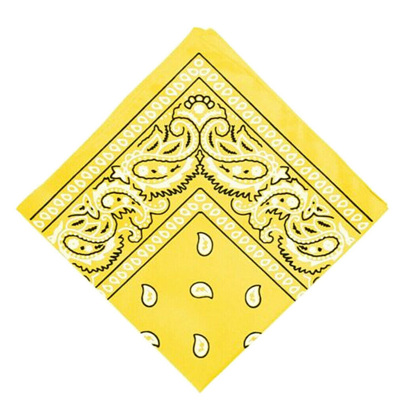 Novelty Print Bandana Scarf Head Wrap Neck Scarf Hair Band Wristband Yellow