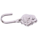 2Pcs Rose Pattern Metal Wall Decorative Tieback Curtain Hooks Towel Hanger N8V6