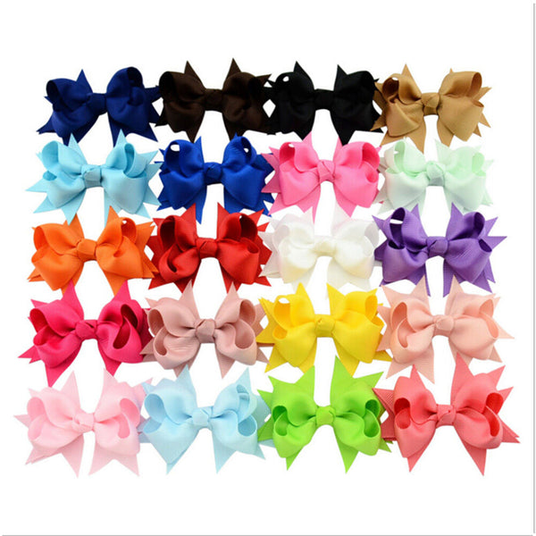 20Pcs Baby Kids  Girl Bow Ribbon Alligator Hair Clip Hairpin Accessories M&O