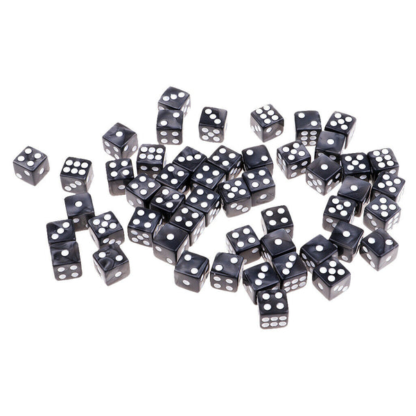 50X 12mm 6 Sided D6 Dice Bundle For  Accessory Gray