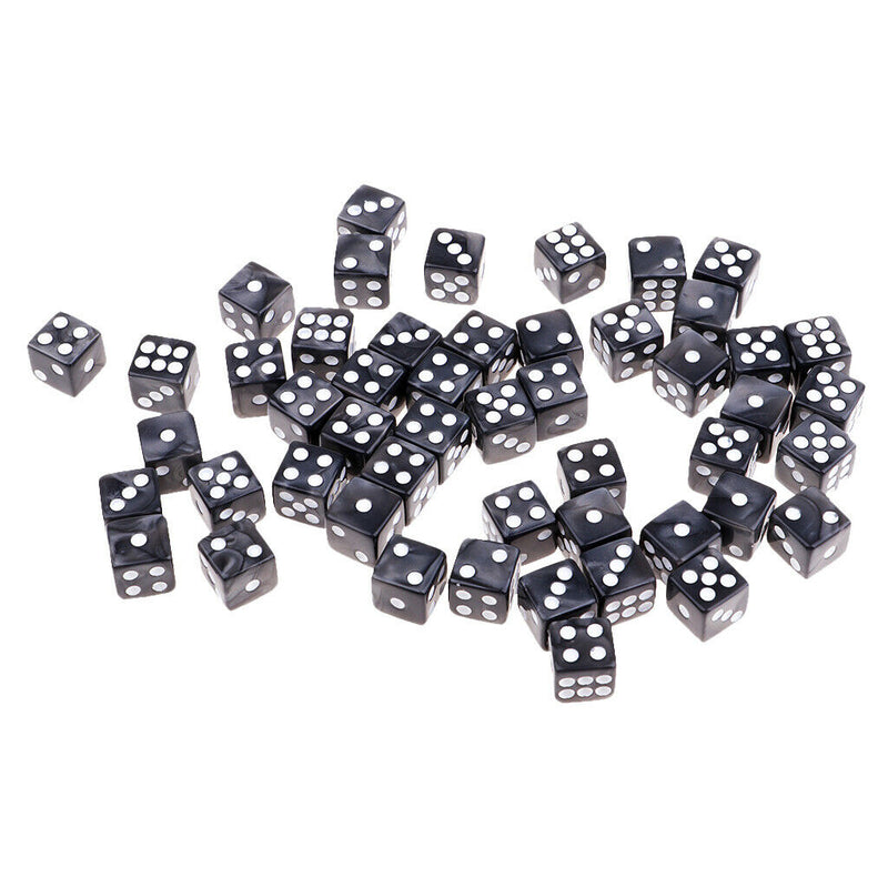 50X 12mm 6 Sided D6 Dice Bundle For  Accessory Gray