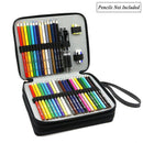 120 Slots Pencil Case PU Leather Handy Multi-layer Large Zipper Pen Bag wit