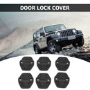 6x Plastic Car Door Lock Cover for Jeep Wrangler JL 18-19 Auto Accessories Black