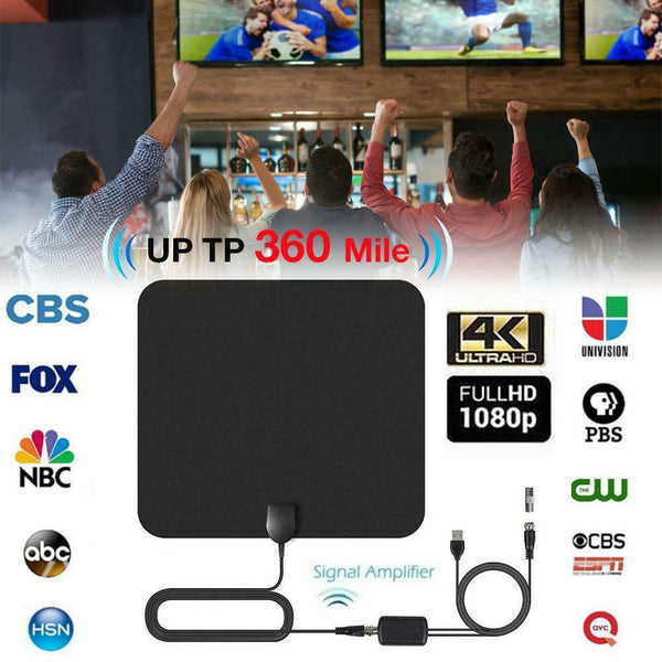 360 Miles HD Indoor TV Antenna Indoor Digital TV HDTV Antenna UHF/VHF/1080P 4K