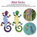2pcs Iron Art Living Room Wall Decor Outdoor Garden Home Metal Gecko Bedroom