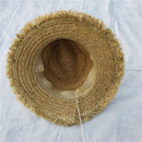 Colorful Tassel Ribbon Decorate Straw Hat Shading Sun Hat Lady Fashion Beac T1P3