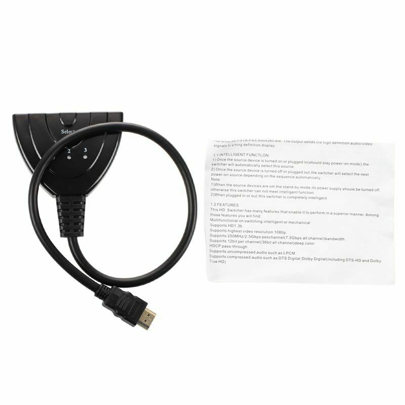 HDMI Switch with 3 Port Full HD, black V3X7