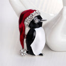 1pcs Christmas Rhinestone Cute Christmas Penguin Brooch Pin Xmas Gift Party SJ3C