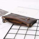 Men Retro Small Purse Zipper Wallet Coin Key Card Holder Case Pouch Wrist Bag