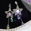 Star Crystal Rhinestone Ear Studs Drop Dangle Earrings Wedding Jewelry Gifts  Cy