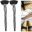 Fancy Women Ladies Party Lace Top Fishnet Thigh High Hosiery Stockings Black New