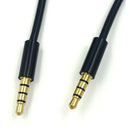 3.5mm Male to Male Jack 4 Pole Extension Aux Audio Coiled Spiral Cable 1.5M