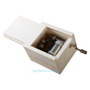 Wooden DIY Mechanical Hand Crank Mini Music Box Craft Movement Birthday Gift