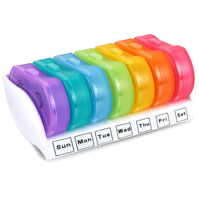 Portable Medicine Weekly Storage Pill 7 Day Tablet Sorter Box Container Case  3C