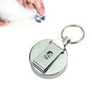 Retractable Metal Card Badge Holder Steel Recoil Ring Pull Belt Clip Key Ch