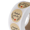 500pcs Round Kraft Handmade With Love Thankyou Stickers Seals Party DecorationBX